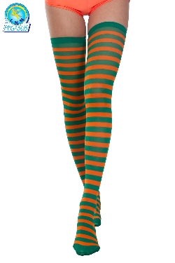 CALZE PARIGINE RIGATE ARANCIO VERDE ADULTE